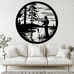 Fishermen 2D Wall Art/Window Art - Digital STL & SVG File for 3D Printing or Laser Cutting 3d model
