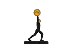 Weight Lifting Athlete Minimalist Square 3d model