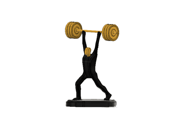 Weight Lifting  Athlete Minimalist Square 3d model