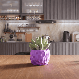 Geometric Low-Poly Crystal Texture Planter 3d model