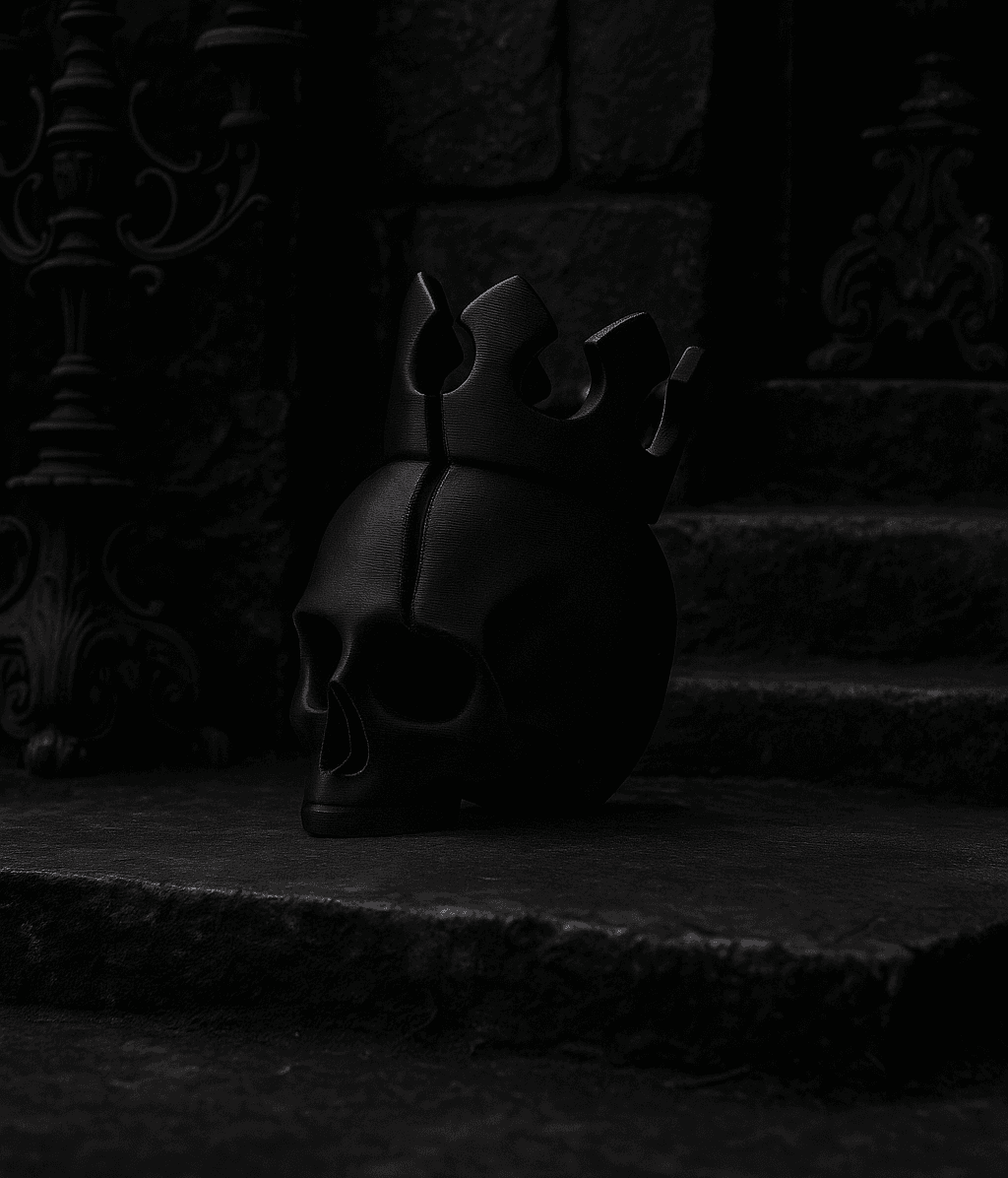 Crowned Skull Sculpture – Gothic Decor 3d model