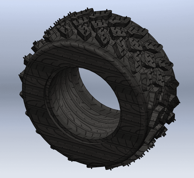 RC Truck Tyre with Treads 3d model