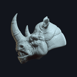 Rhinheart v4 Action Figure Head 3d model