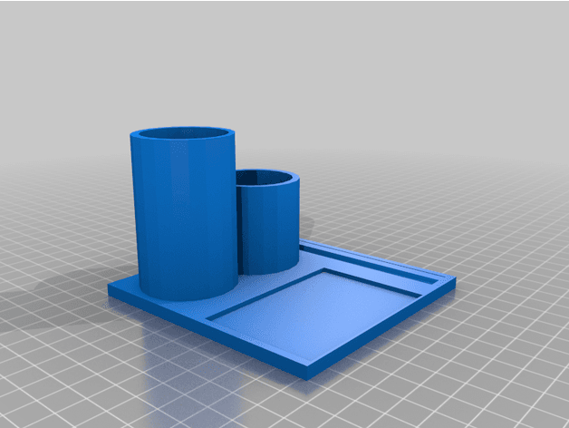 Pen and pencil holder with ruler slot 3d model