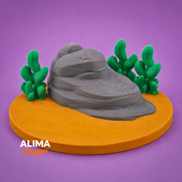 Tiny Ramshorn Snail with a Scene 3d model