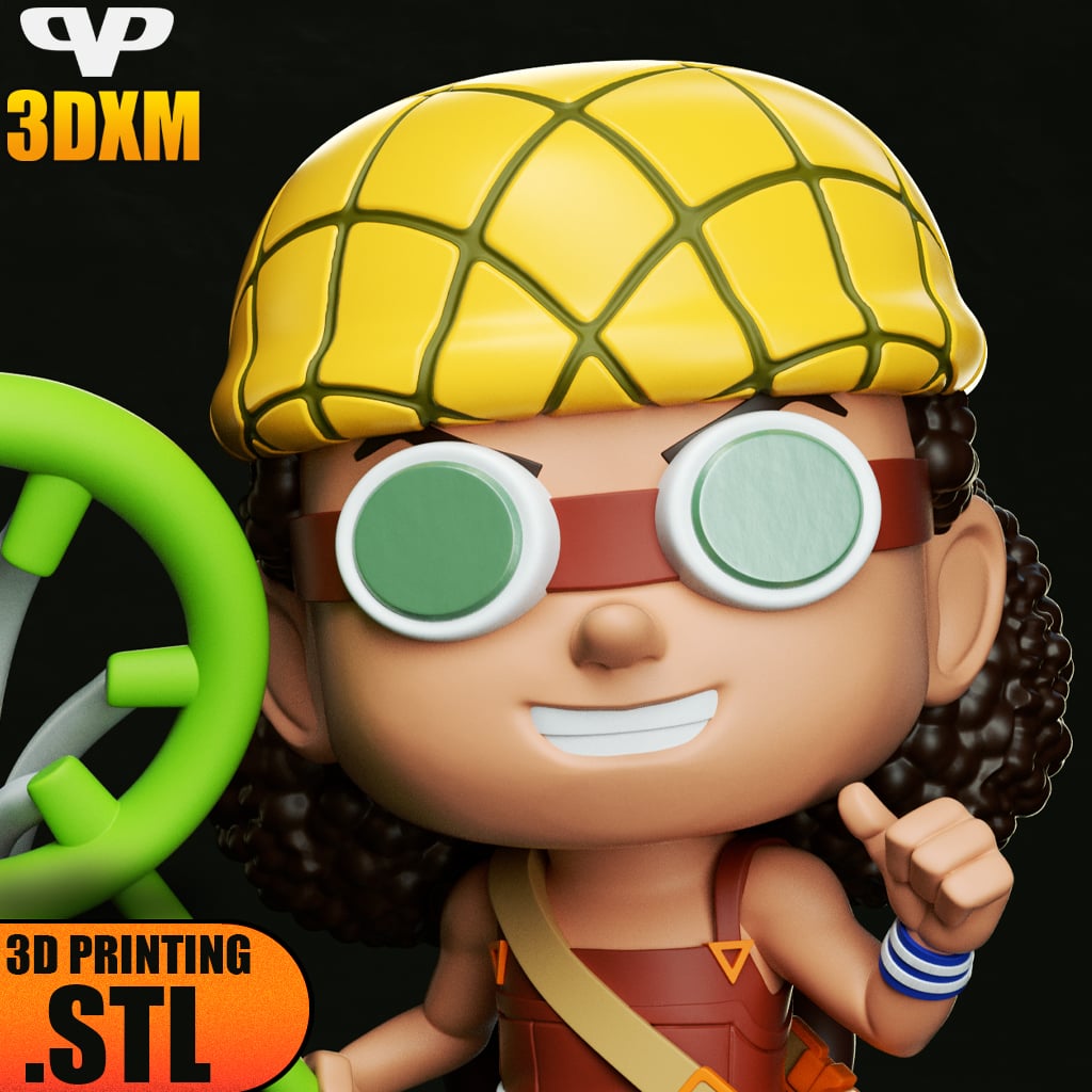 One Piece Usopp Chibi STL for 3D Printing ChibiSTL 3DXM 3d model