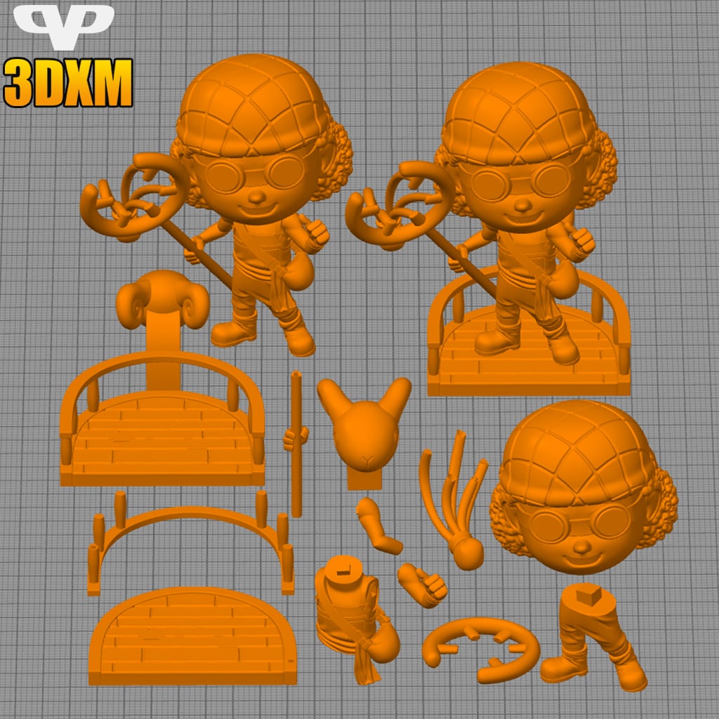 One Piece Usopp Chibi STL for 3D Printing ChibiSTL 3DXM 3d model