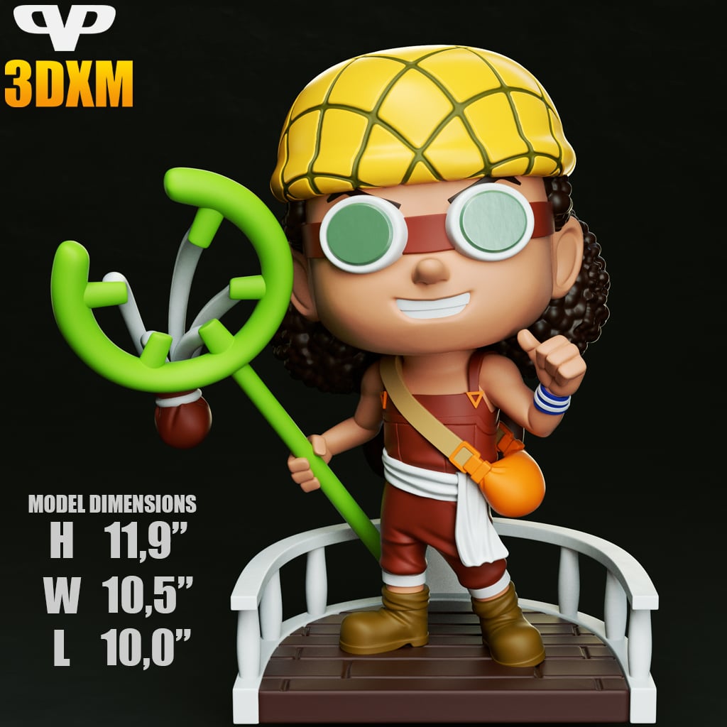 One Piece Usopp Chibi STL for 3D Printing ChibiSTL 3DXM 3d model