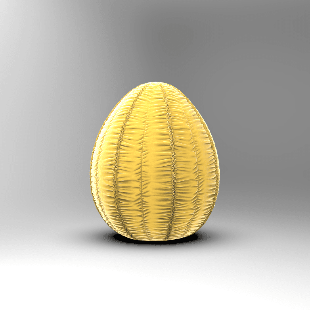 Ruffled Fabric Egg 3d model