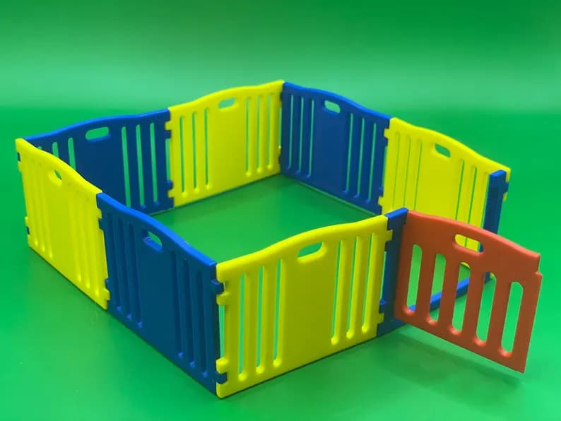 Miniature Dollhouse Baby Playpen STL 1:12 Scale Kids Safety Yard Panels Commercial License 3d model