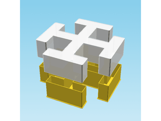 Cross potent, nestable box (v2) 3d model