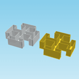 Cross potent, nestable box (v2) 3d model