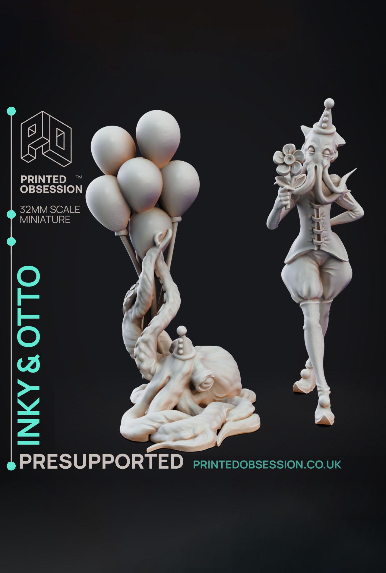 Inky & Otto - Circus of Horrors - PRESUPPORTED - 32mm Scale 3d model