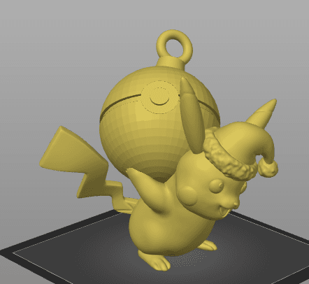 Pikachu - Xmas with Poke Ball 3d model