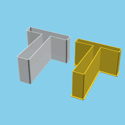 LATIN CAPITAL LETTER T, nestable box (v1) 3d model