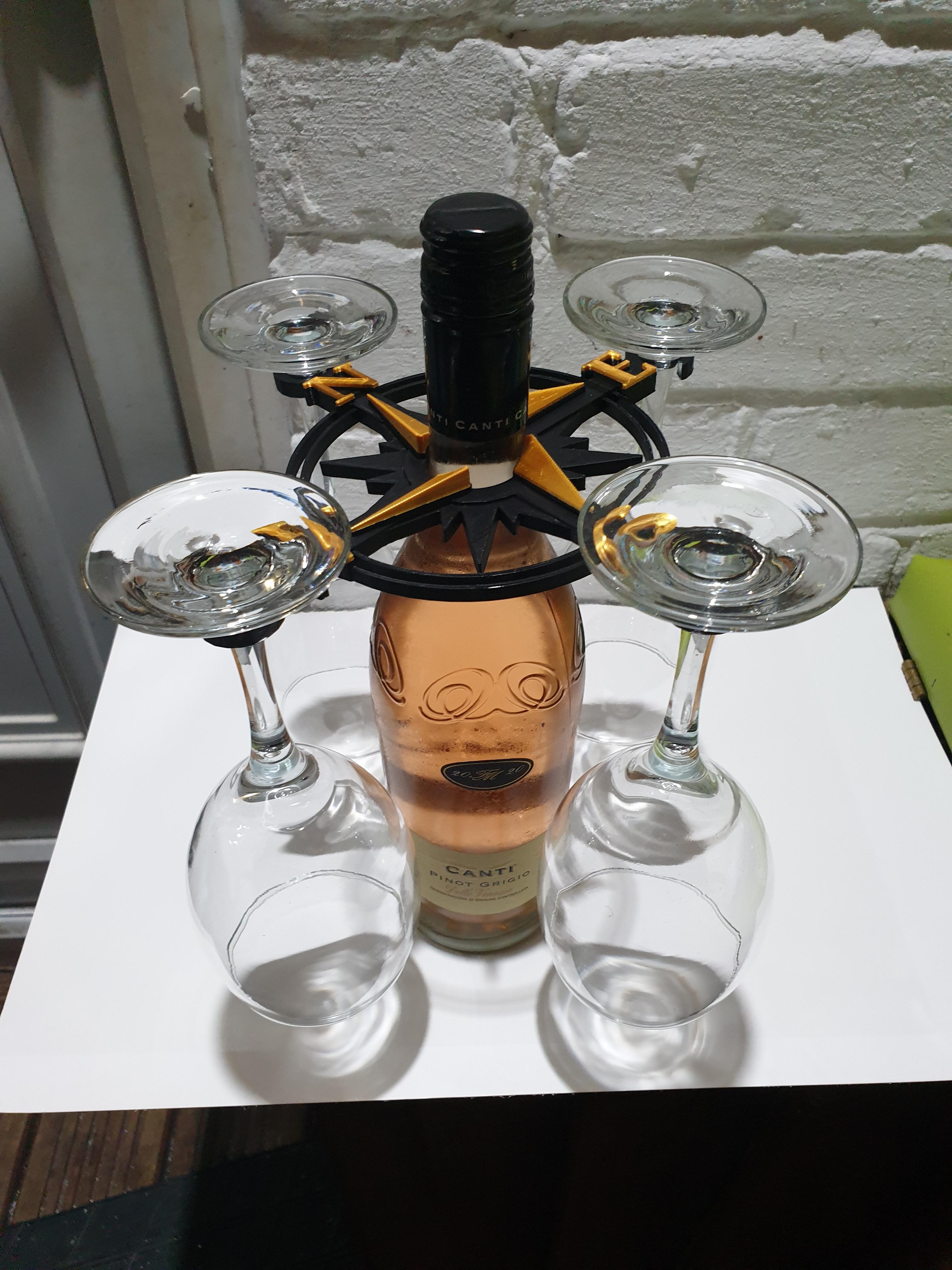  prosecco 4 wine glass stand 3d model
