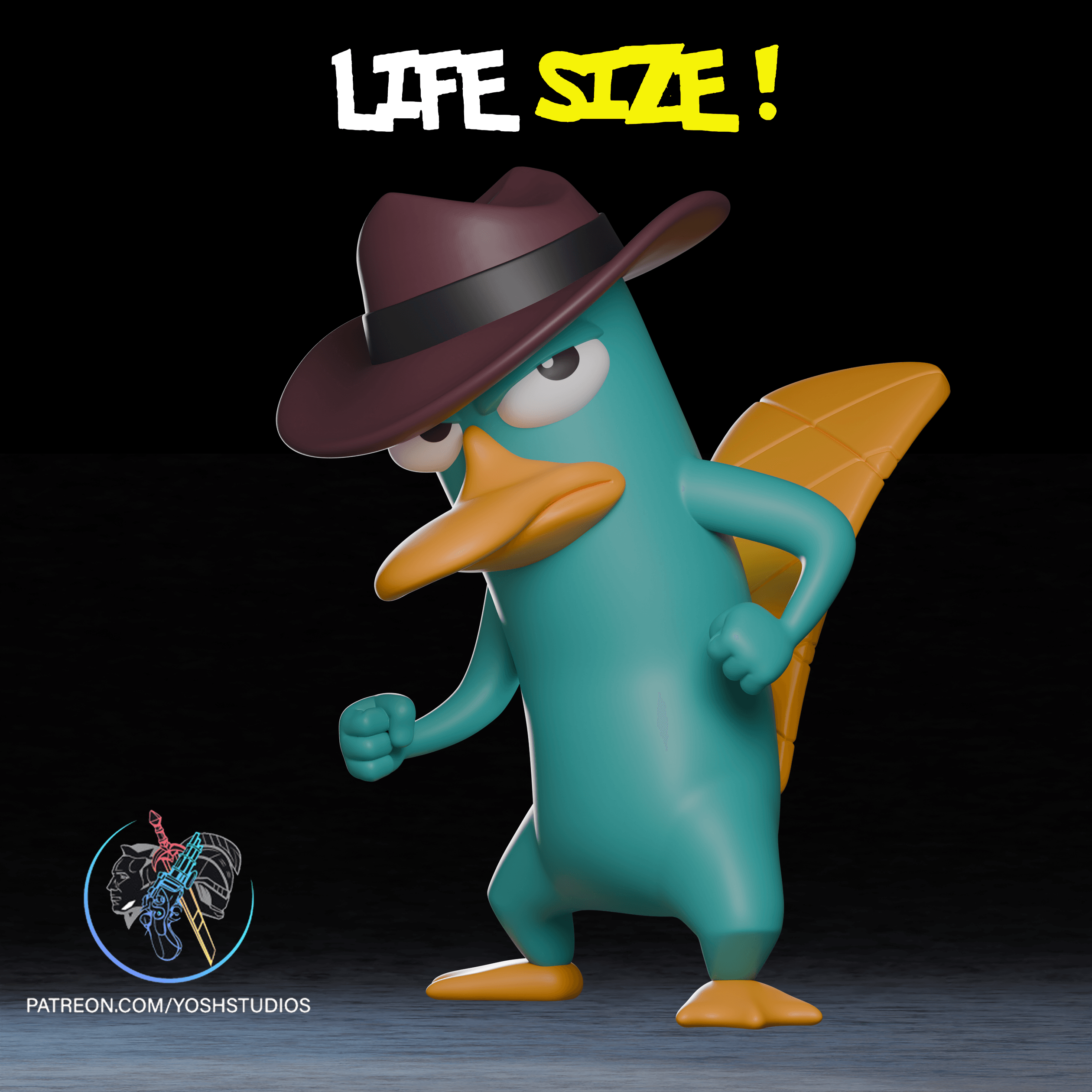 Life Size Fedora Duck 3D Printer STL File 3d model