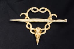 Crow Skull Stick Barrette Hairpiece 3d model