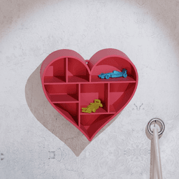 Heart Shaped Wall Storage Shelf Display 3d model