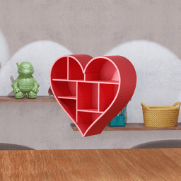 Heart Shaped Wall Storage Shelf Display 3d model