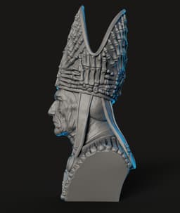 Bone Pope Bust STL | Dark Fantasy 3D Print | HighDetail 3d model