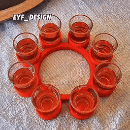Cap Gun Shot Glass Tray: A Blast from the Past 3d model