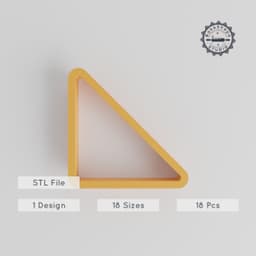 Right Triangle Shape Cutter Set, 18 Pieces, Cookie & Fondant Tool, Sizes 0.75"-5.00", Geometric Triangle for Clay & Baking PRODUCT_1162 3d model