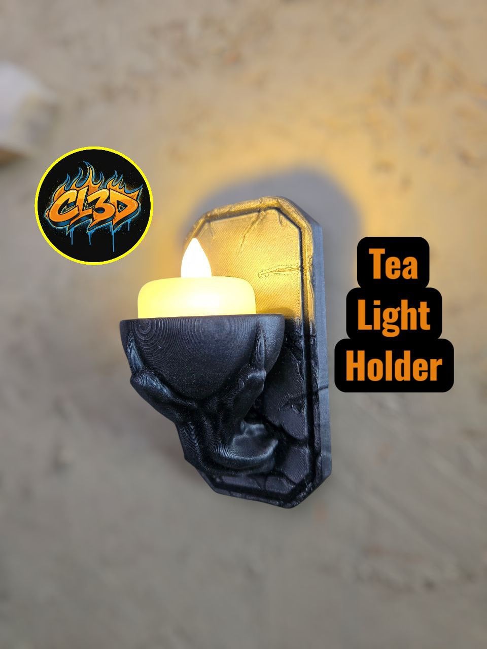 Wall Mounted Claw LED Tea Light Holder 3d model