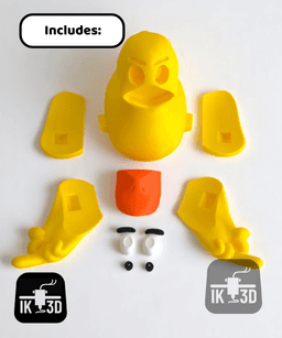 Rubber Duck Multiparts Middle Finger & Plain / No Supports 3d model