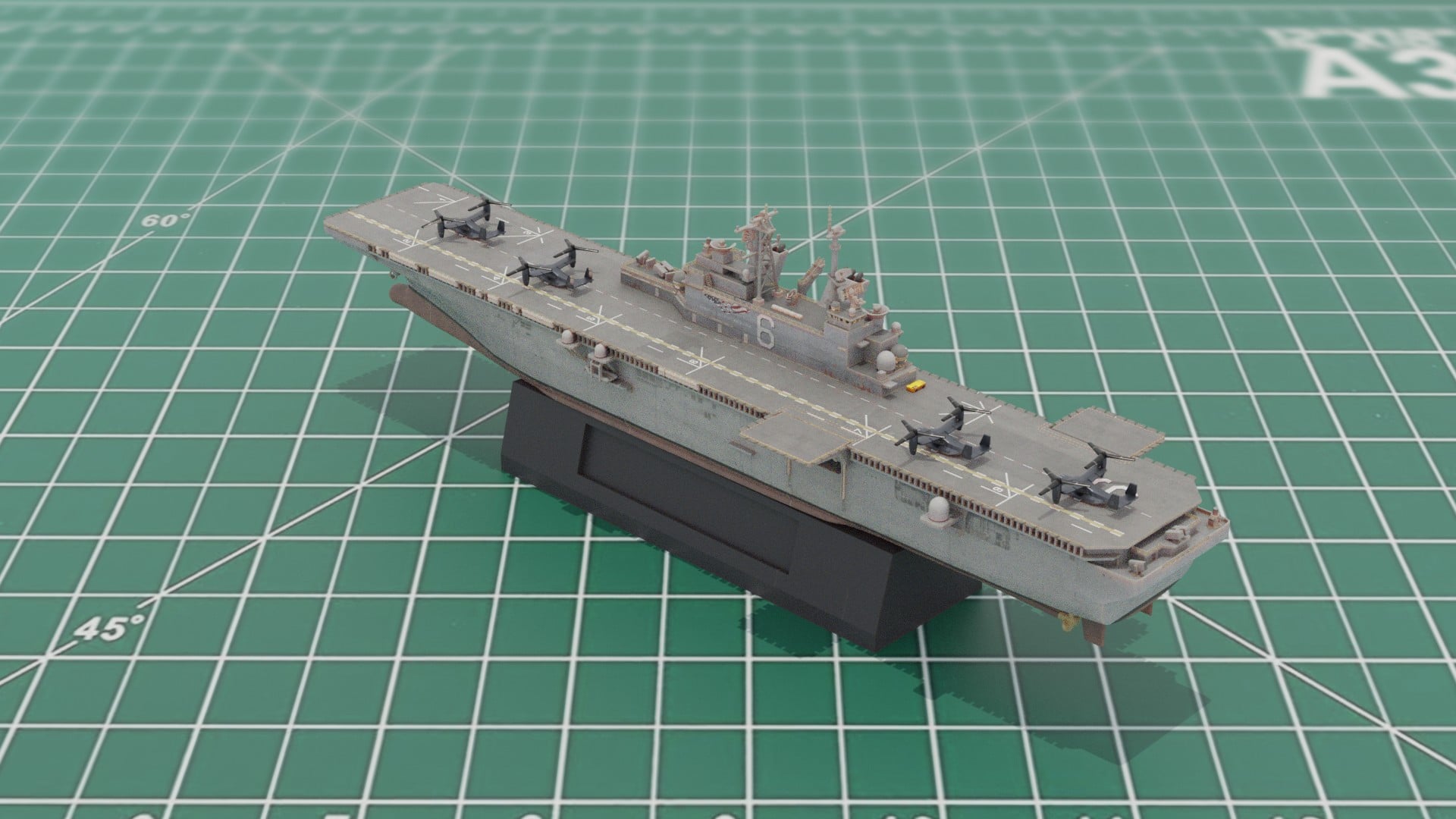 LHD-1 USS Wasp Assault Ship 3D Print Model 3d model
