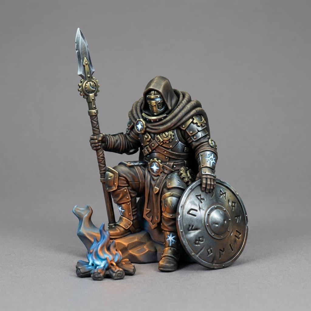Iris and Orin - Campfire Guard STL - Vault of the Star Forge Meshy Miniatures 3d model