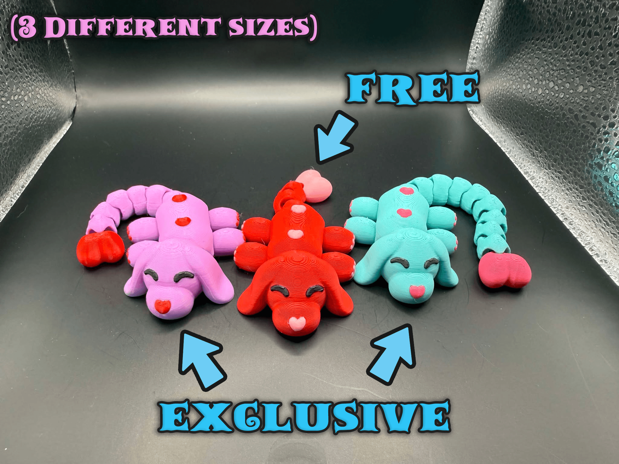 Valentine's Day Articulated Doggie with Paws 3d model