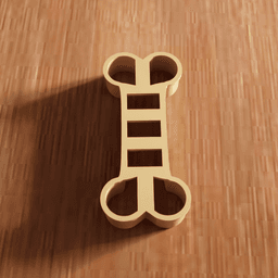 Dog Bone Cookie Cutter Stamp Utensil 3d model