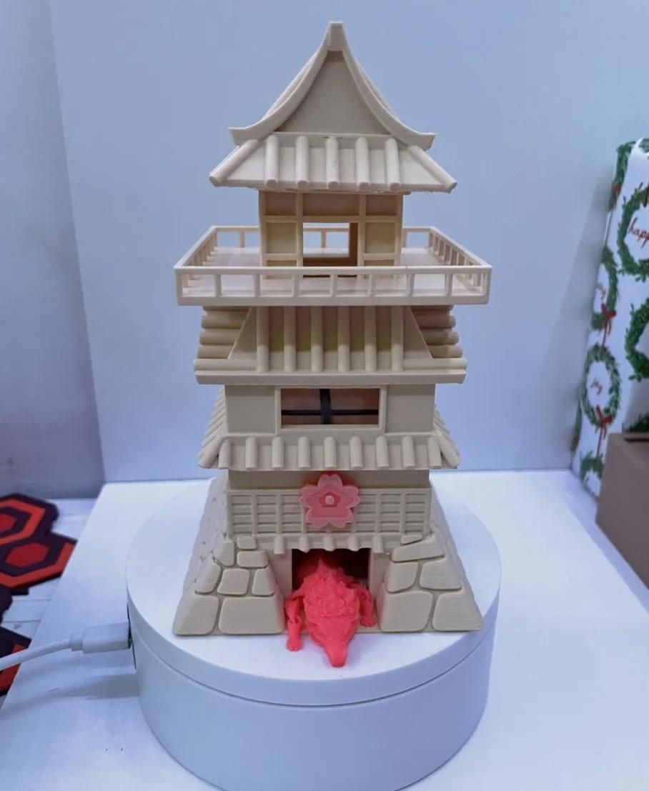 Japanese Dragon Castle - Optional configuration with only one balcony. - 3d model