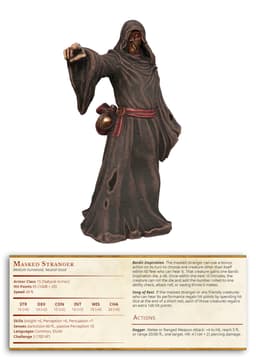 The Masked Guide - Wondering Desert - PRESUPPORTED - Illustrated and Stats - 32mm scale 3d model