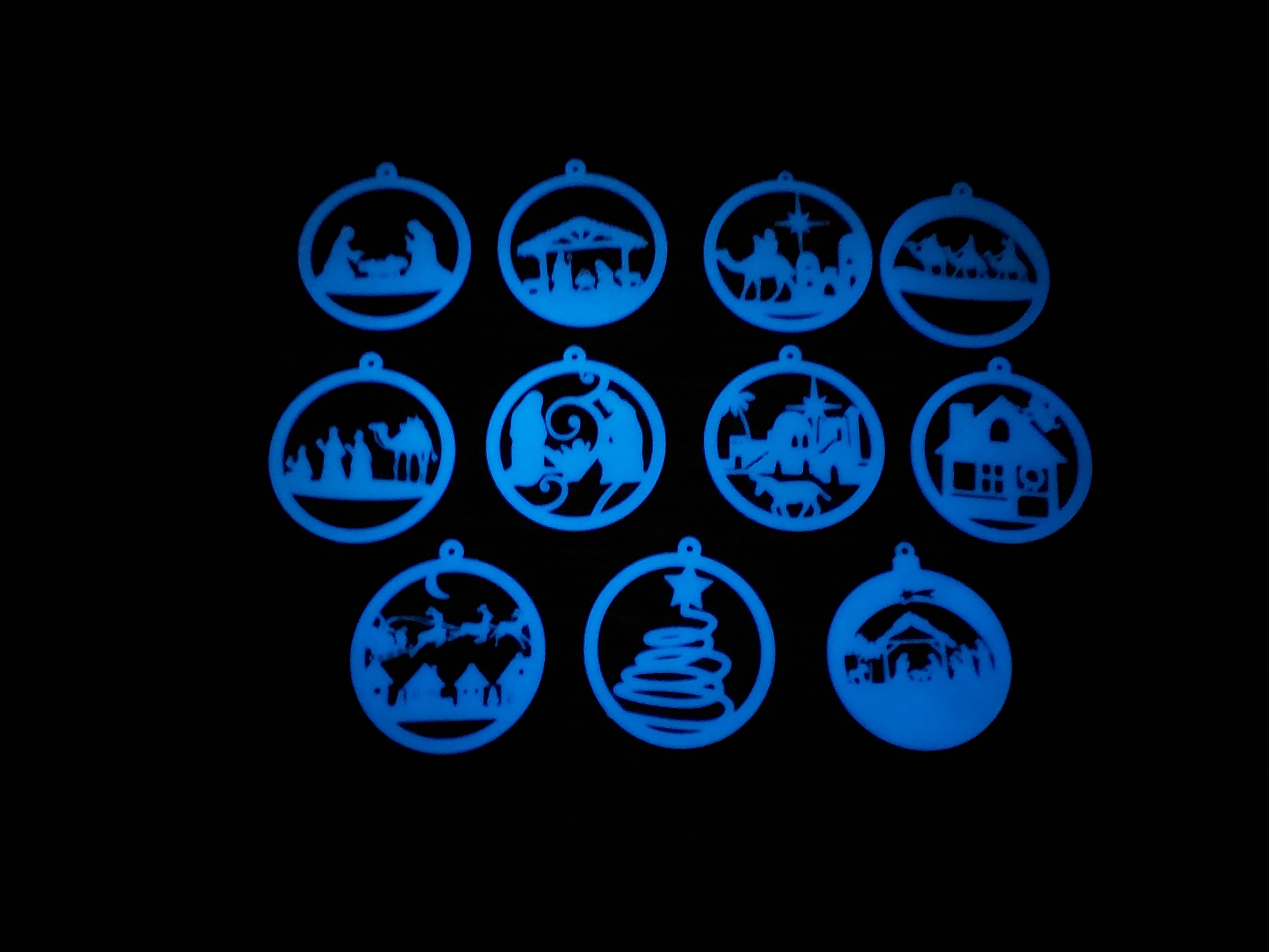 Nativity Scene Christmas Ornaments – Glow-in-the-Dark Set of 11 3d model