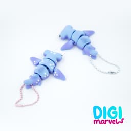 Hammerhead Shark Flexi + Keychain 3d model
