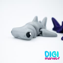 Hammerhead Shark Flexi + Keychain 3d model