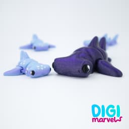 Hammerhead Shark Flexi + Keychain 3d model