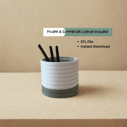 Pen Holder STL File β Personal & Commercial License β 3D Print Desk Organizer 3d model