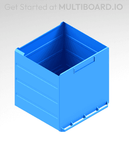 4x4x3.5 LU - Labelled - Magnetic - Simple Multibin Drawer 3d model