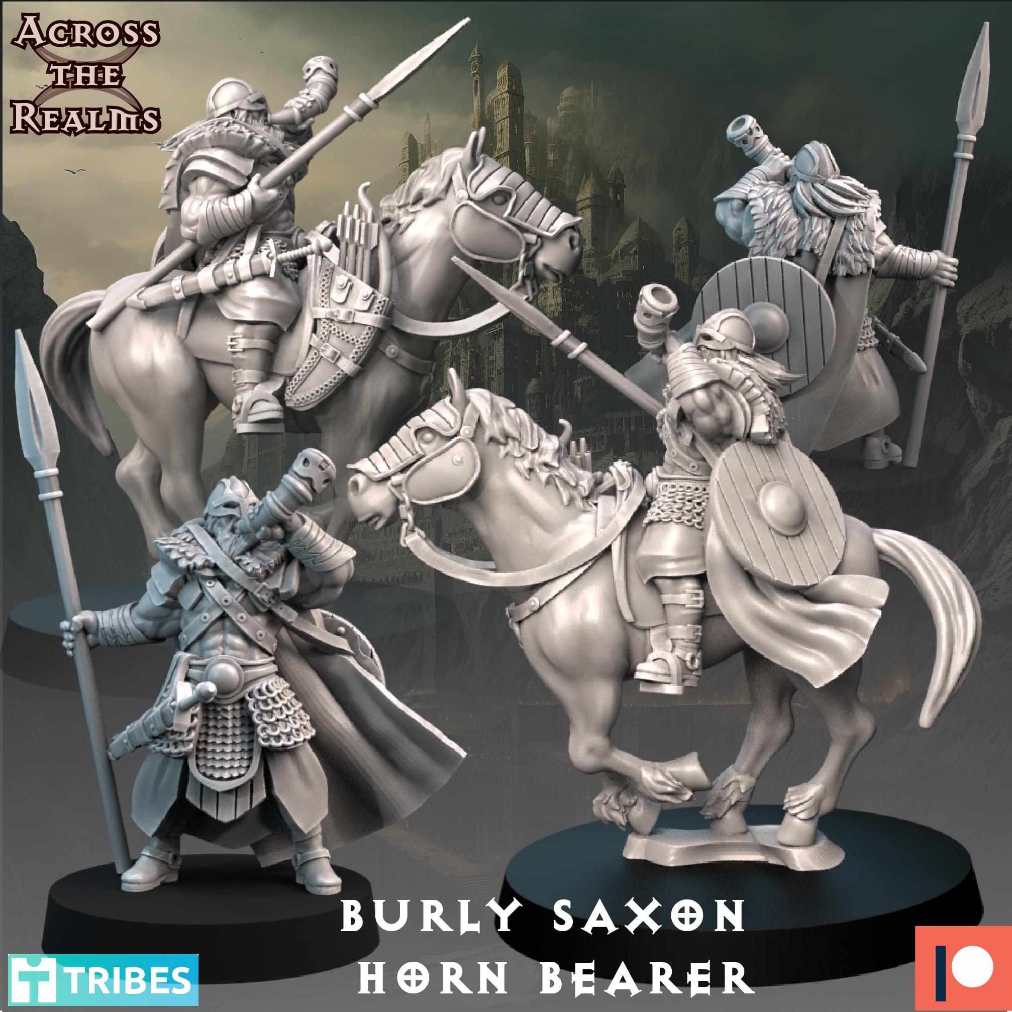 Burly Saxon Warrior Horn Bearer 3d model
