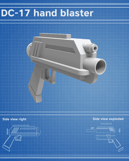 DC-17 Blaster - The Bad Batch and Clone Wars 3d model