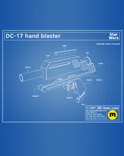 DC-17 Blaster - The Bad Batch and Clone Wars 3d model