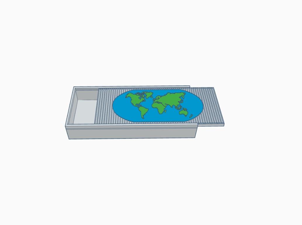 World Map Jigsaw Storage Box 3d model