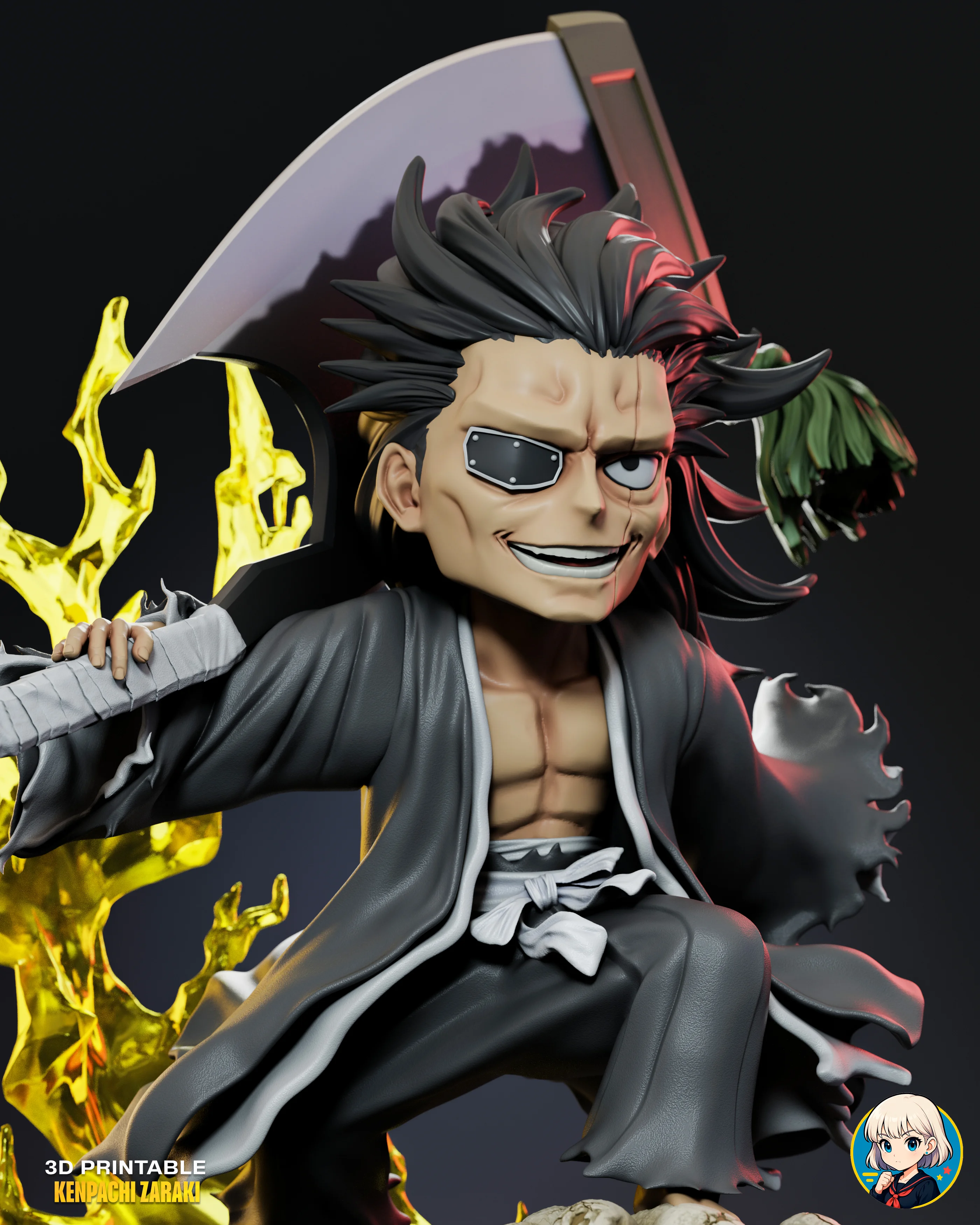 Zaraki Kenpachi Bleach Chibi - Premium Collectible 3d model
