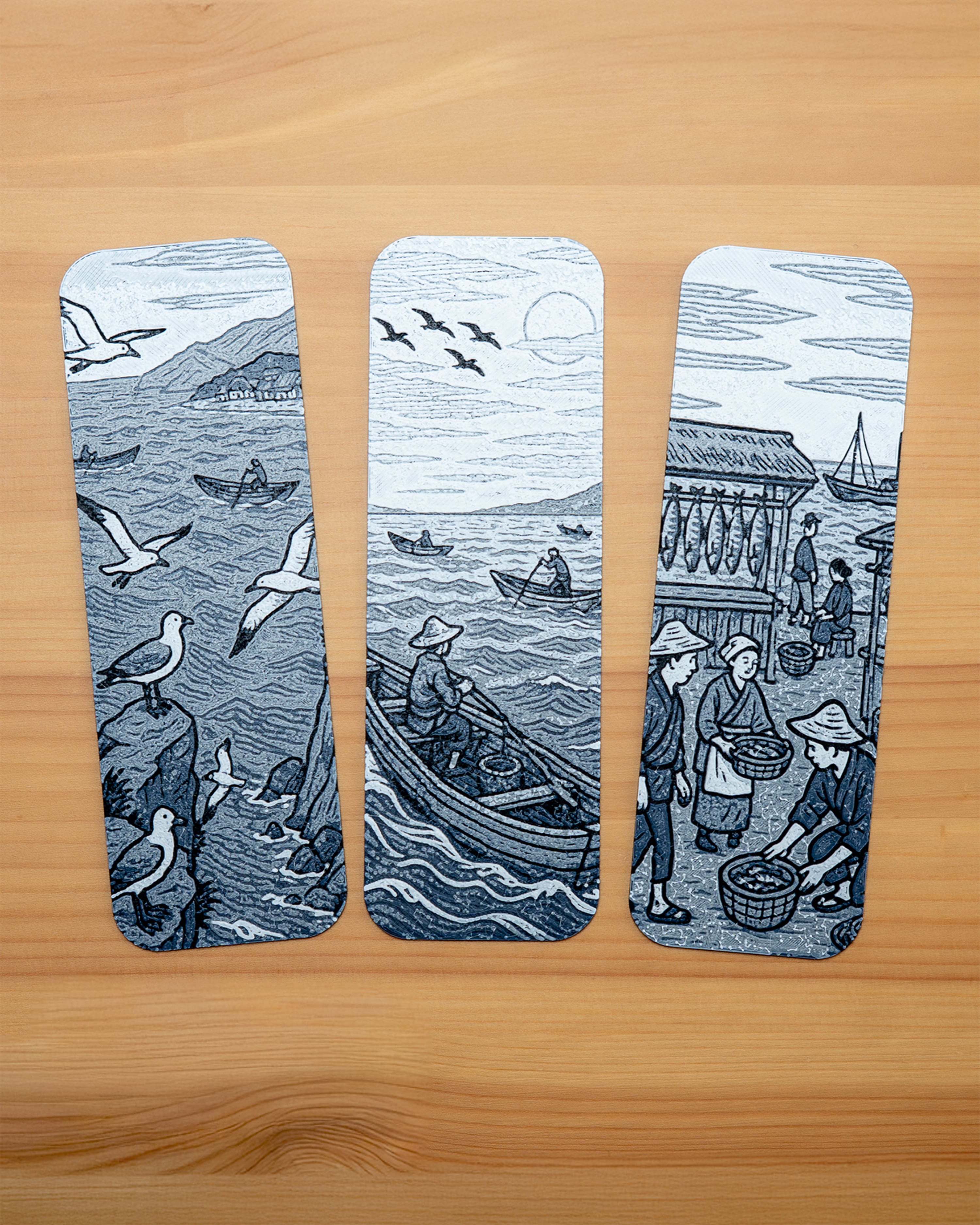 Fisherman Bookmarks 3d model