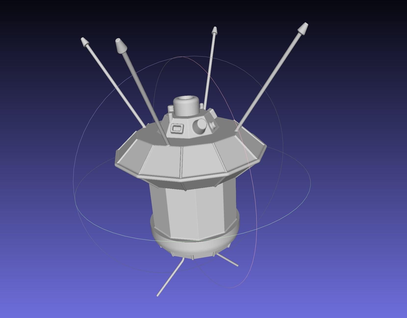 Simple Luna 3 Spaceprobe Printable Miniature 3d model
