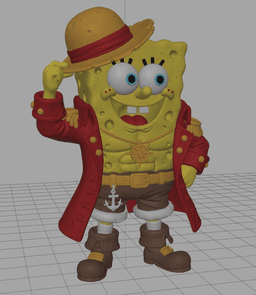 SpongeBob Pirate STL | Fan Art 3D Print | No AMS 3d model