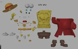 SpongeBob Pirate STL | Fan Art 3D Print | No AMS 3d model